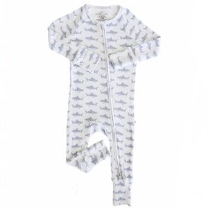 Caden lane fins up bamboo waffle convertible zip romper 12-18M